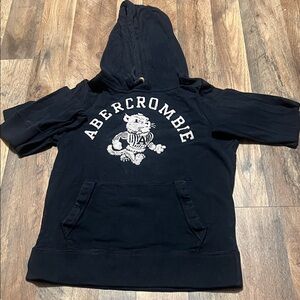 Abercrombie & Fitch Black Hoodie with White Graphic
